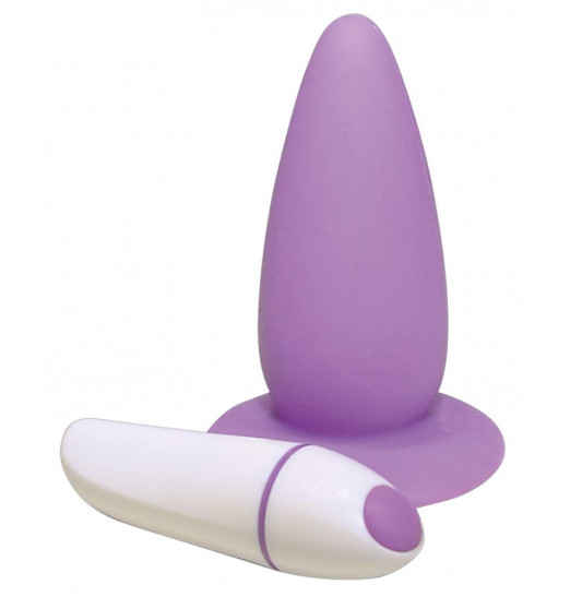 Фиолетовая анальная вибровтулка Smile - 10 см.