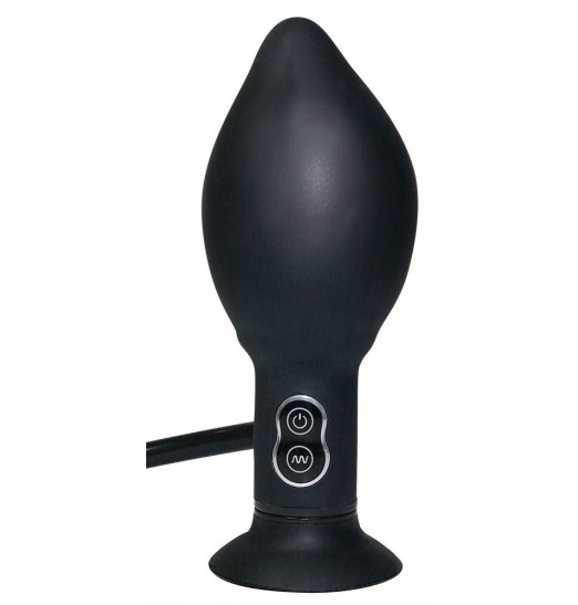 Анальный вибратор с функцией расширения True Black - 17 см.