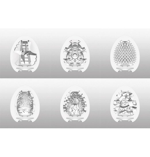 Набор из 6 мастурбаторов Tenga EGG Hard Boiled с различным рельефом