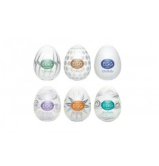 Набор из 6 мастурбаторов Tenga EGG Hard Boiled с различным рельефом