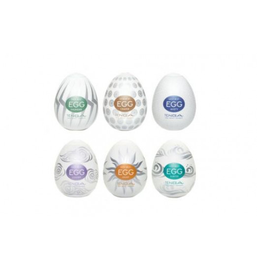 Набор из 6 мастурбаторов Tenga EGG Hard Boiled с различным рельефом
