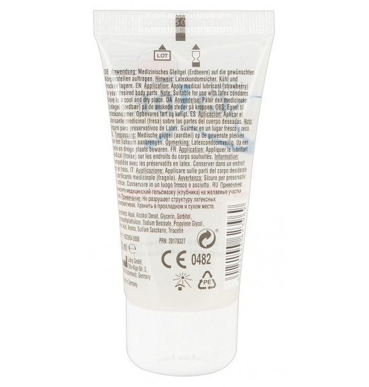 Смазка на водной основе Just Glide с ароматом клубники - 50 мл.