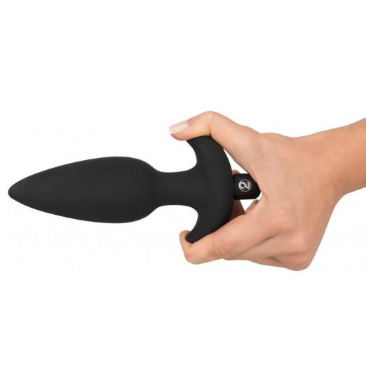 Чёрная анальная вибровтулка Black Velvet с 5 скоростями - 17 см.