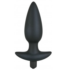 Чёрная анальная вибровтулка Black Velvet с 5 скоростями - 17 см.