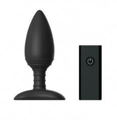 Чёрная вибровтулка NEXUS ACE MEDIUM с дистанционным управлением - 12 см.