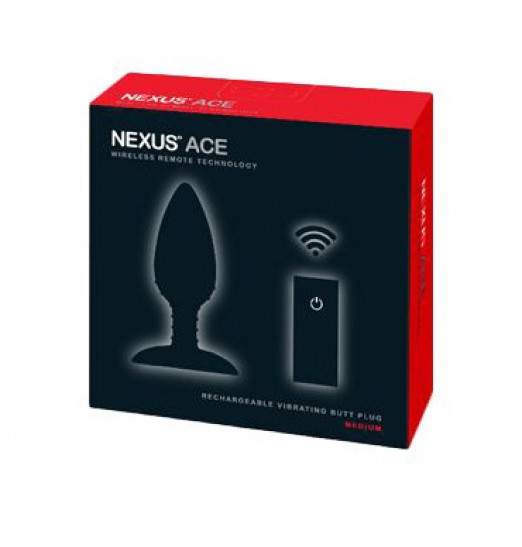 Чёрная вибровтулка NEXUS ACE MEDIUM с дистанционным управлением - 12 см. Чёрная вибровтулка NEXUS ACE MEDIUM с дистанционным управлением - 12 см.
