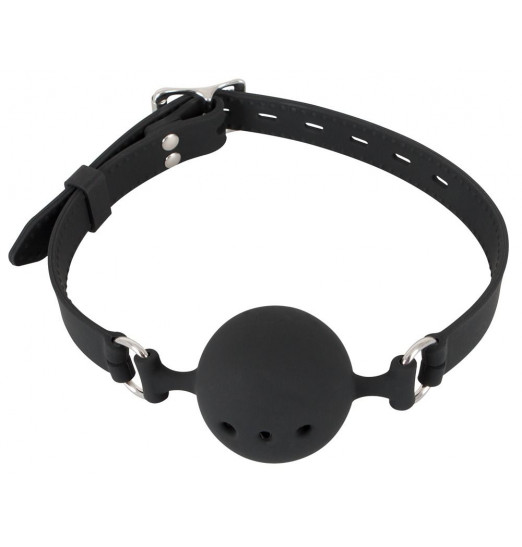 Силиконовый кляп-шар Bad Kitty чёрного цвета