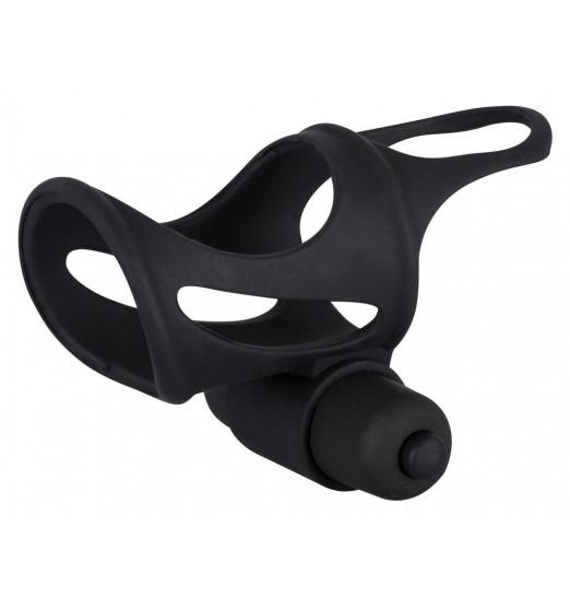 Чёрная насадка на пенис с вибропулей BLACK VELVETS Чёрная насадка на пенис с вибропулей BLACK VELVETS