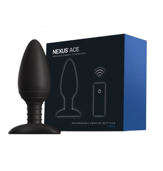 Чёрная вибровтулка NEXUS ACE LARGE с дистанционным управлением - 14 см. Чёрная вибровтулка NEXUS ACE LARGE с дистанционным управлением - 14 см.