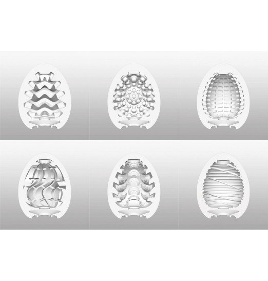 Набор из 6 мастурбаторов-яиц Tenga EGG Strong Sensations с различными рельефом