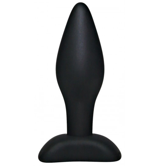 Чёрный анальный стимулятор Silicone Butt Plug Small - 9 см.