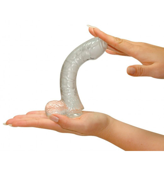 Прозрачный фаллоимитатор Lazy Buttcock - 17 см.