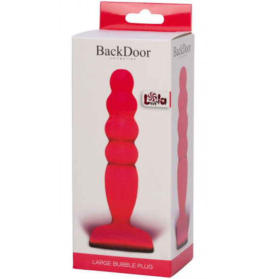 Розовый анальный стимулятор Large Bubble Plug - 14,5 см.