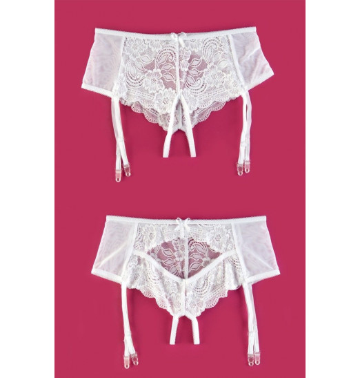 Трусики-пояс из эластичного кружева с пажами для чулок