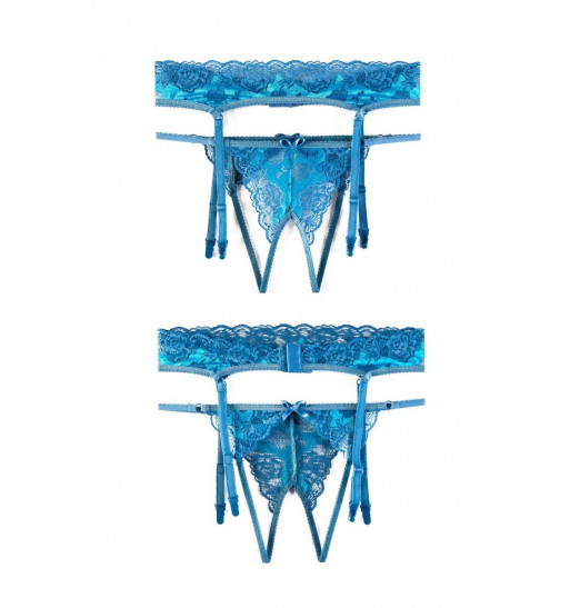 Кружевной пояс с пажами для чулок и трусики