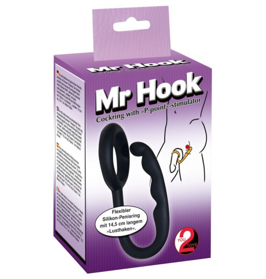 Эрекционное кольцо с анальным стимулятором Mr Hook