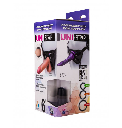 Трусики Harness с двумя насадками UNI strap - 17,5 и 18 см. Трусики Harness с двумя насадками UNI strap - 17,5 и 18 см.