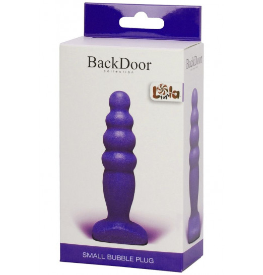 Фиолетовый анальный стимулятор Small Bubble Plug - 11 см.