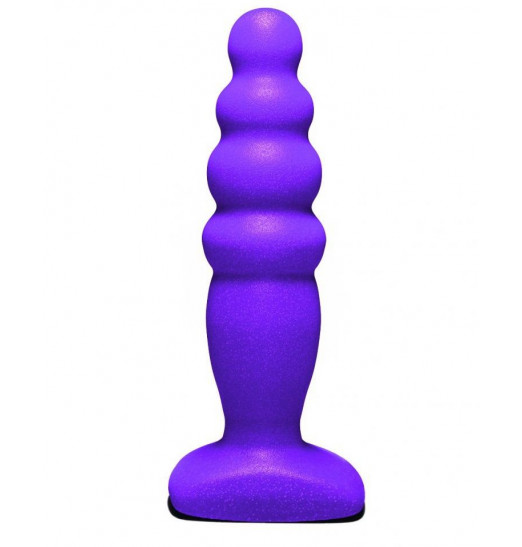 Фиолетовый анальный стимулятор Small Bubble Plug - 11 см.