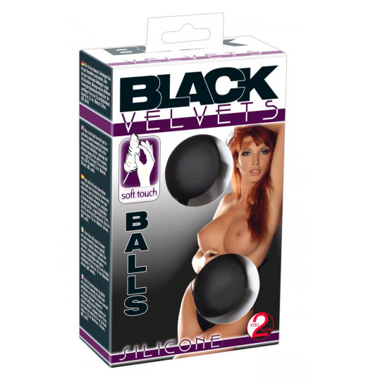 Черные вагинальные шарики с петлёй Black Velvets