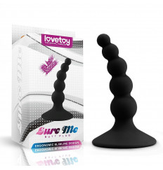 Черный анальный стимулятор с шариками Lure me Beaded Anal Plug - 10,3 см.