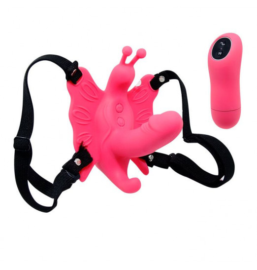 Стимулятор клитора  бабочка  на ремешках с вибрацией