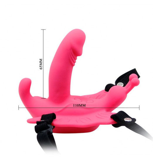 Стимулятор клитора  бабочка  на ремешках с вибрацией