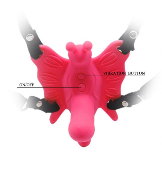 Стимулятор клитора  бабочка  на ремешках с вибрацией