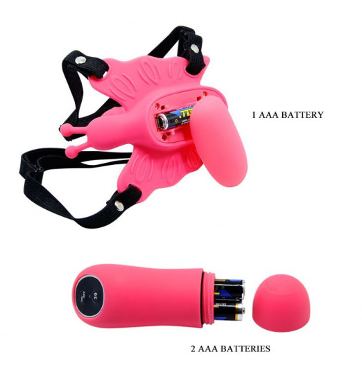 Стимулятор клитора  бабочка  на ремешках с вибрацией