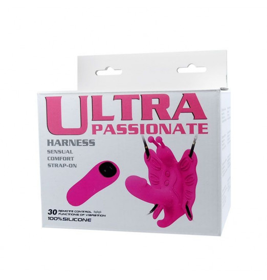 Стимулятор клитора  бабочка  на ремешках с вибрацией