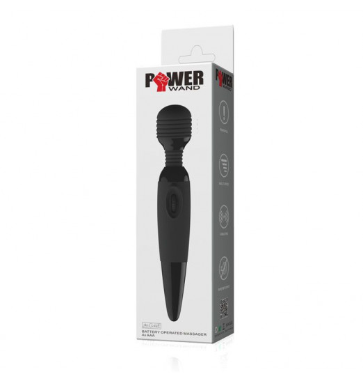 Черный вибромассажер с мощной вибрацией Power Wand
