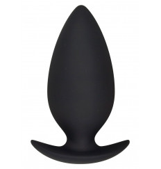 Большая черная силиконовая анальная пробка - 10,5 см.