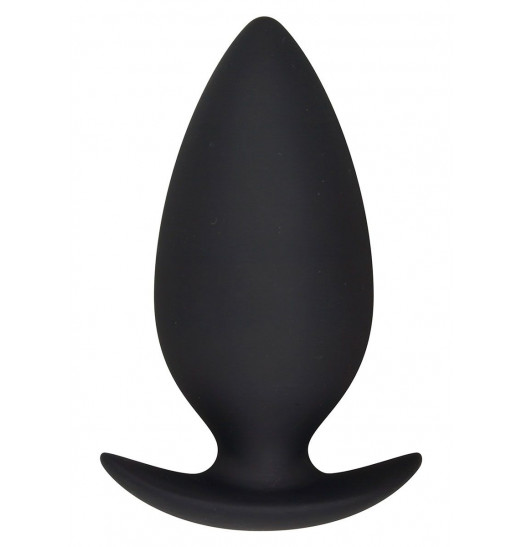 Большая черная силиконовая анальная пробка - 10,5 см.