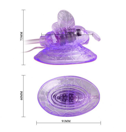 Стимулятор клитора с вакуумным массажем и вибрирующей бабочкой