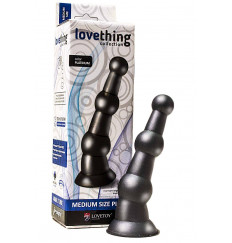 Анальная пробка платинового цвета с изгибом - 15 см.