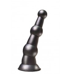 Анальная пробка платинового цвета с изгибом - 15 см.