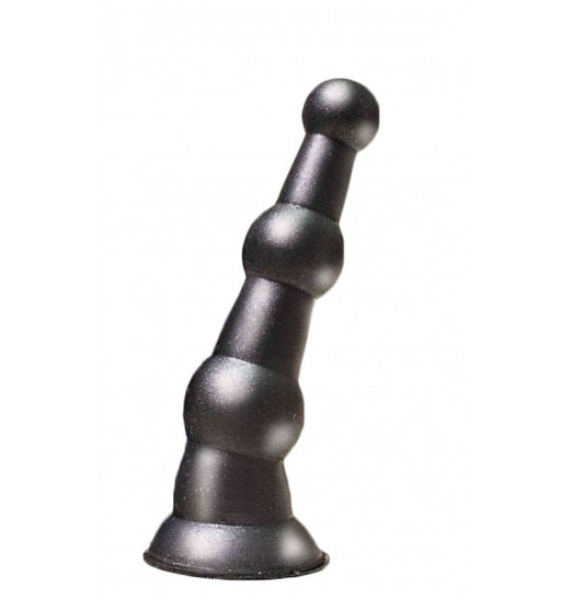 Анальная пробка платинового цвета с изгибом - 15 см.