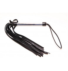 Черная плеть с металлической рукоятью - 50 см.