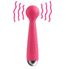 Розовый вибростимулятор Mini Emma с гнущейся головкой-шаром - 16,5 см.