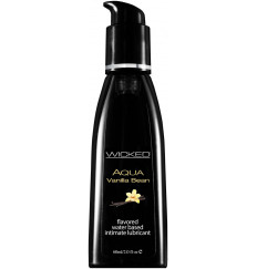 Лубрикант с ароматом ванильных бобов Wicked Aqua Vanilla Bean - 60 мл.