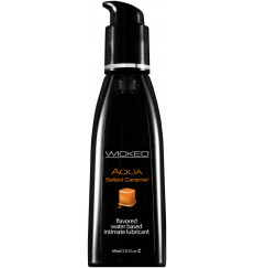 Лубрикант с ароматом соленой карамели Wicked Aqua Salted Caramel - 60 мл.