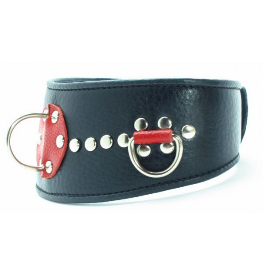 Кожаный ошейник с металлическими клепками