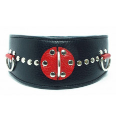 Кожаный ошейник с металлическими клепками