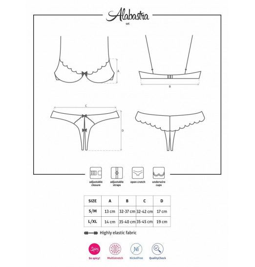 Комплект Alabastra с полуоткрытым лифом Комплект Alabastra с полуоткрытым лифом