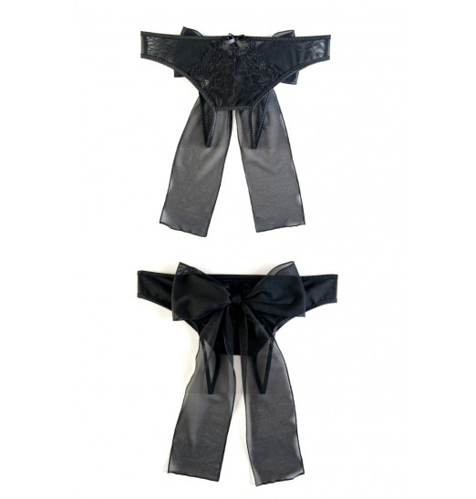 Эротические сетчатые трусики с бантом