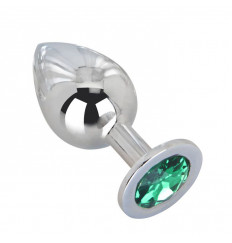 Большой стальной плаг с зеленым кристаллом Green Lime - 9,5 см. Большой стальной плаг с зеленым кристаллом Green Lime - 9,5 см.