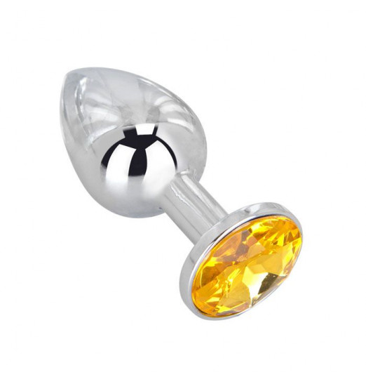 Мини-плаг из стали с желтым кристаллом Sweet Lemon - 6,5 см.