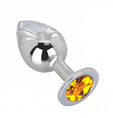 Большой стальной плаг с оранжевым кристаллом Juicy Orange - 9,5 см. Большой стальной плаг с оранжевым кристаллом Juicy Orange - 9,5 см.