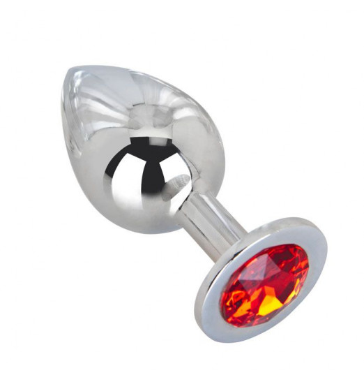 Большой плаг из стали с красным кристаллом Red Flame - 9,5 см.