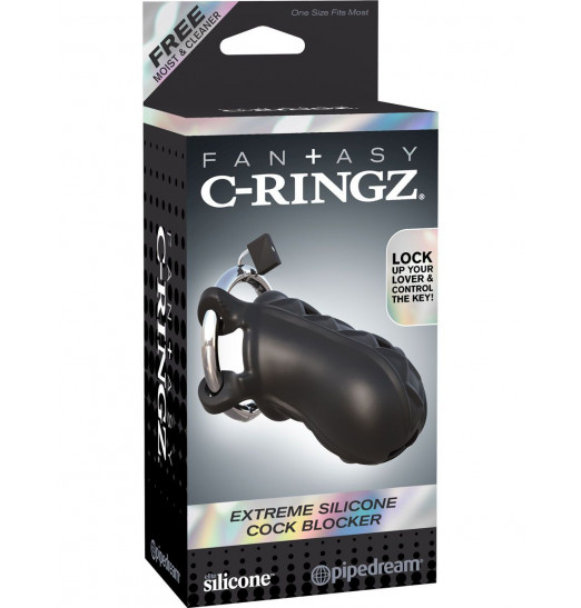 Черный замок верности Extreme Silicone Cock Blocker Черный замок верности Extreme Silicone Cock Blocker
